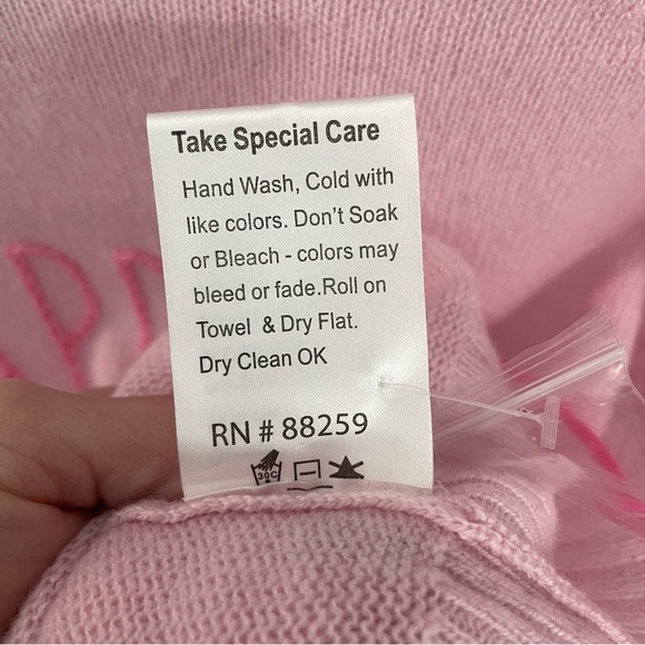 NEW Golden Sun 100% Cashmere Crew Après Ski Pink Small Medium Sweater Women’s 21 - Picture 8 of 8